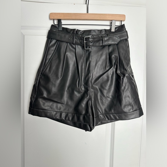 Express Faux Leather Extremely High Rise Shortie - Picture 1 of 3